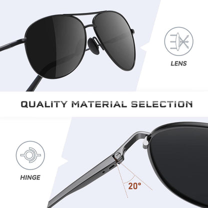 Polarisierte Retro Pilotenbrille Set UV400 Vintage Sonnenbrille 2 Paar