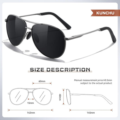 Pilotenbrille Set Schwarz Polarisiert UV400 Retro Vintage.parseLong【Verschiedene Arten Sonnenbrillen】Fliegerbrille, Runde, Eckige für Männer und