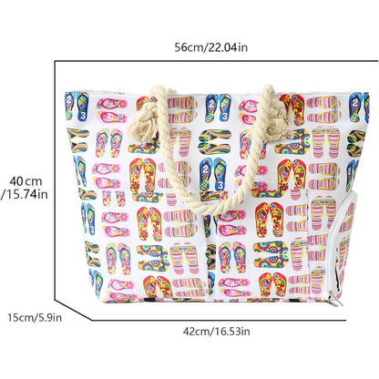 XXL Strandtasche mit Schuhfach und Reißverschluss