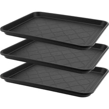 ZEONHEI 3er Set Schuhabtropfschalen 42x32 cm Schwarz