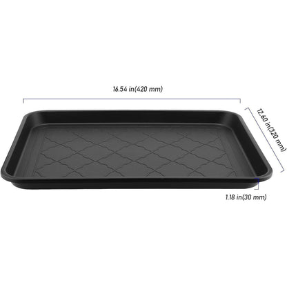 ZEONHEI 3er Set Schuhabtropfschalen 42x32 cm Schwarz