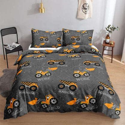 Bettbezug Baufahrzeuge Kinderzimmer Set 200x200 cm