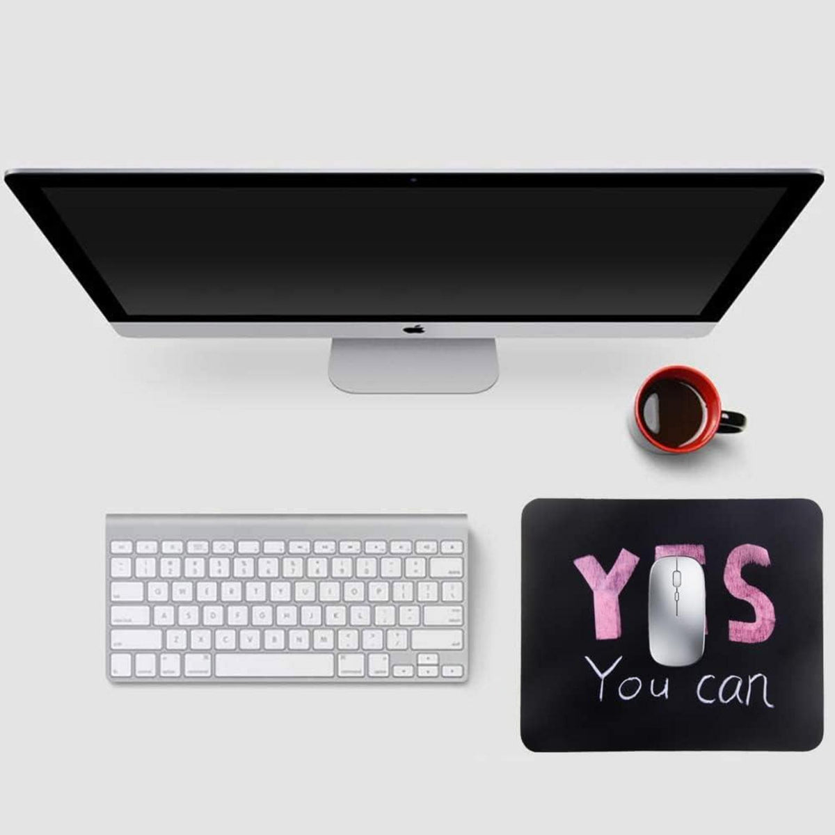 Mousepad Klein mit Motiv 24x20x0,3cm Schwarz - rutschfest für PC