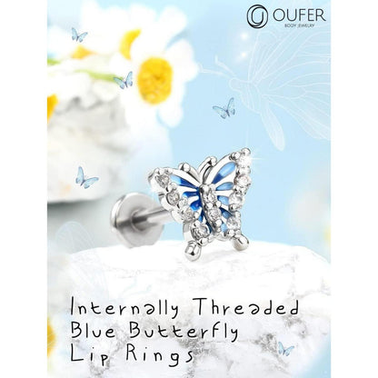 Chirurgenstahl Helix Piercing Schmetterling mit Zirkonia 16g-8mm