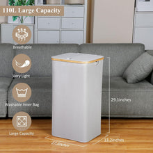 iEGrow XL Wäschekorb mit Deckel 110L Herausnehmbarer