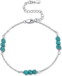 Perlenarmband Türkis Sterling Silber Damen Armband Strandstil