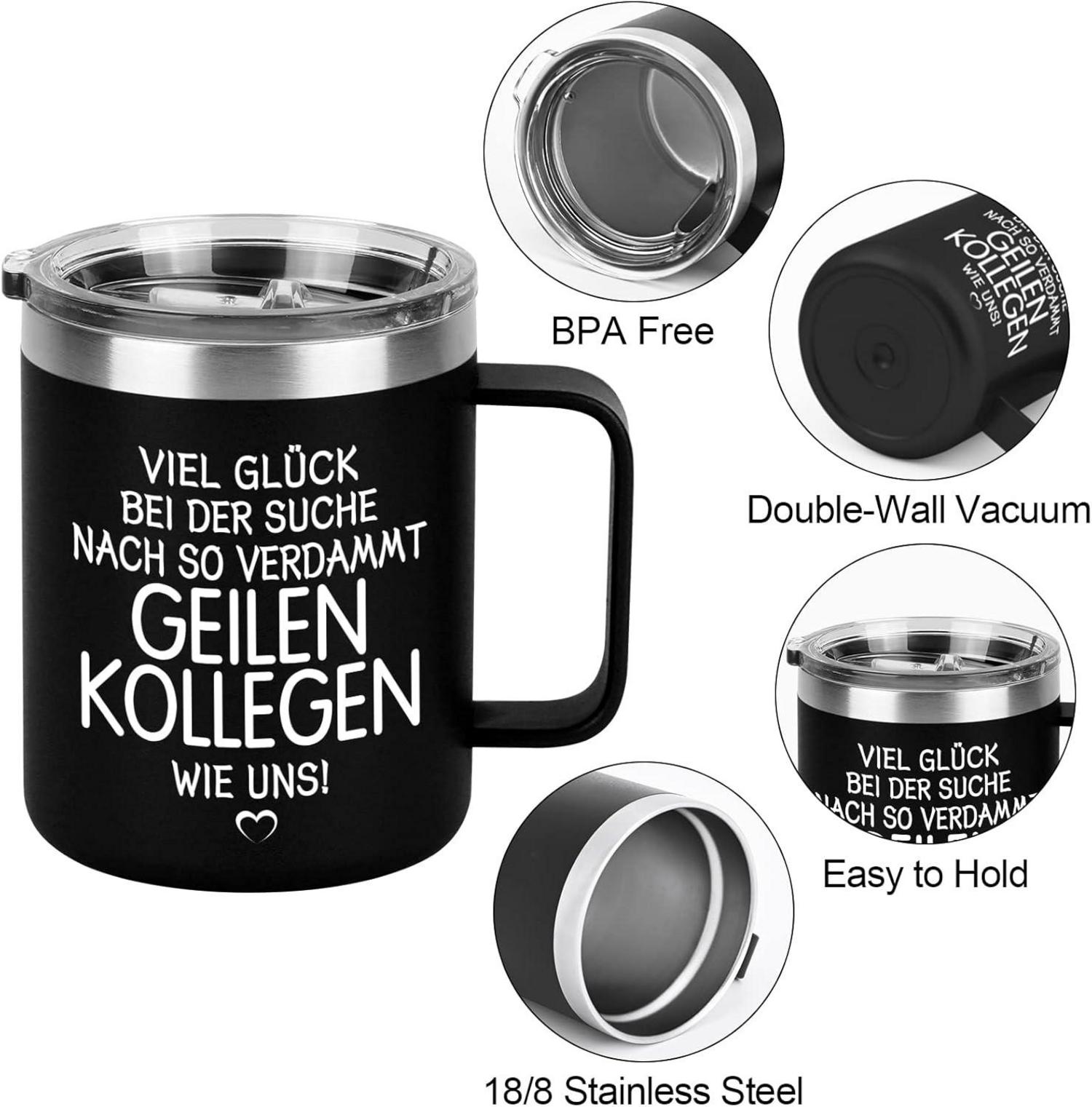 Abschiedsgeschenk Kollegen Tasse 12oz Edelstahl Becher Spruch 350ml