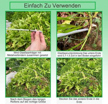 Gewächshausreifen Fiberglas Gartenhoop Set 20Pcs - Hochwertige Pflanzenabdeckung Tunnel Bögen Rostfrei & Biegbar