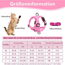 Ausbruchsicheres Katzengeschirr mit Leine, Hell Rosa L