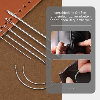 Leder Faden 150D 150m gewachst Ledernähnadeln Lederhandwerk - Dunkelgrau