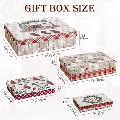 Rechteckige Geschenkboxen Set Weihnachten Deko