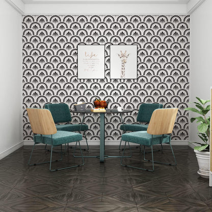 JOLIHOME Geometrische Selbstklebende Schwarz Wasserdichte Tapete 44.5x500cm