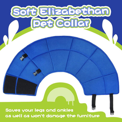 Halskrause Hund Leckschutz Schutzkragen Einstellbar Blau S/M/L/XL