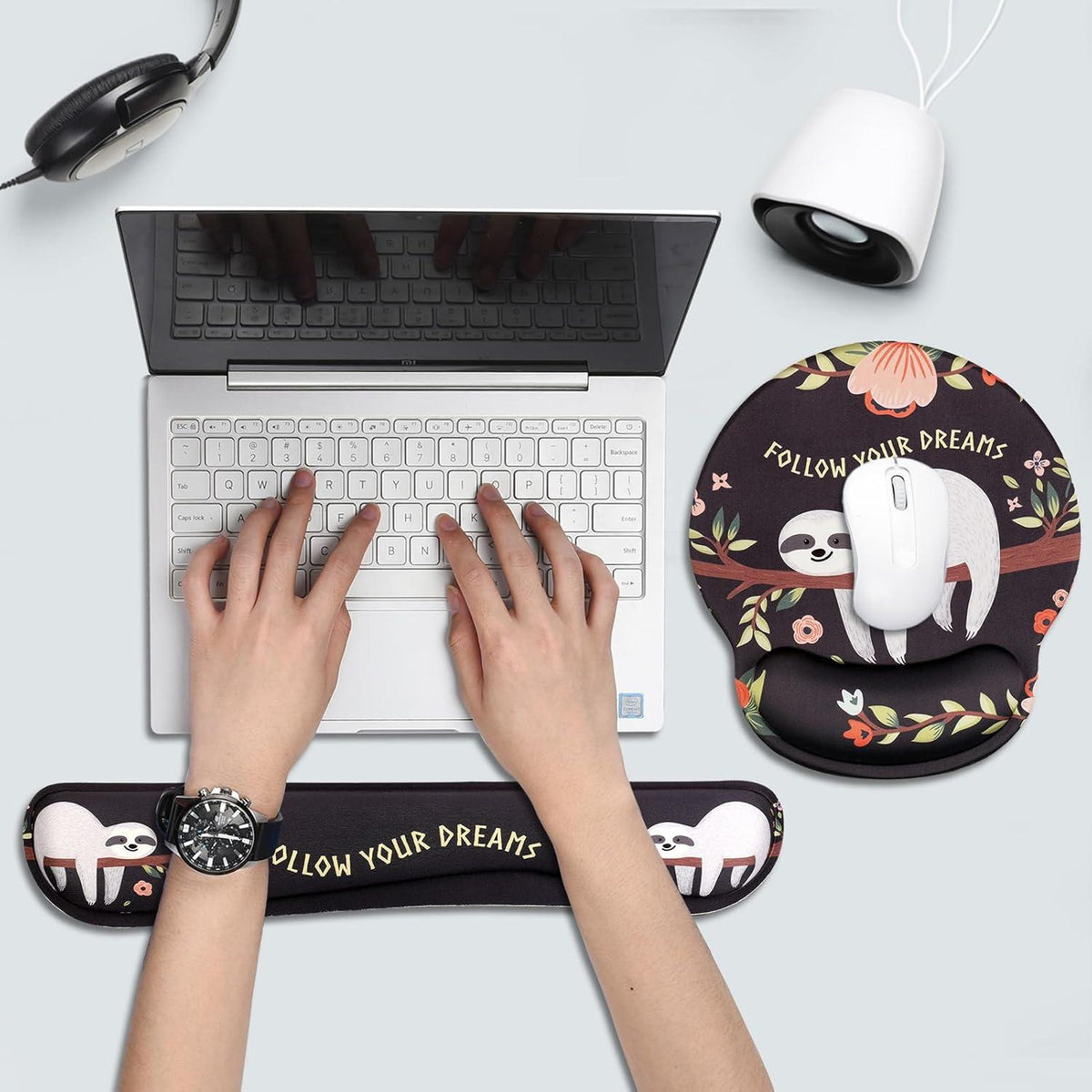 Ergonomisches Mauspad Handgelenkauflage Tastatur Set 2in1 Soft