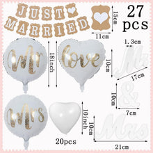 Hochzeitsdeko Set Just Married Girlande 23 Ballons Mr Mrs