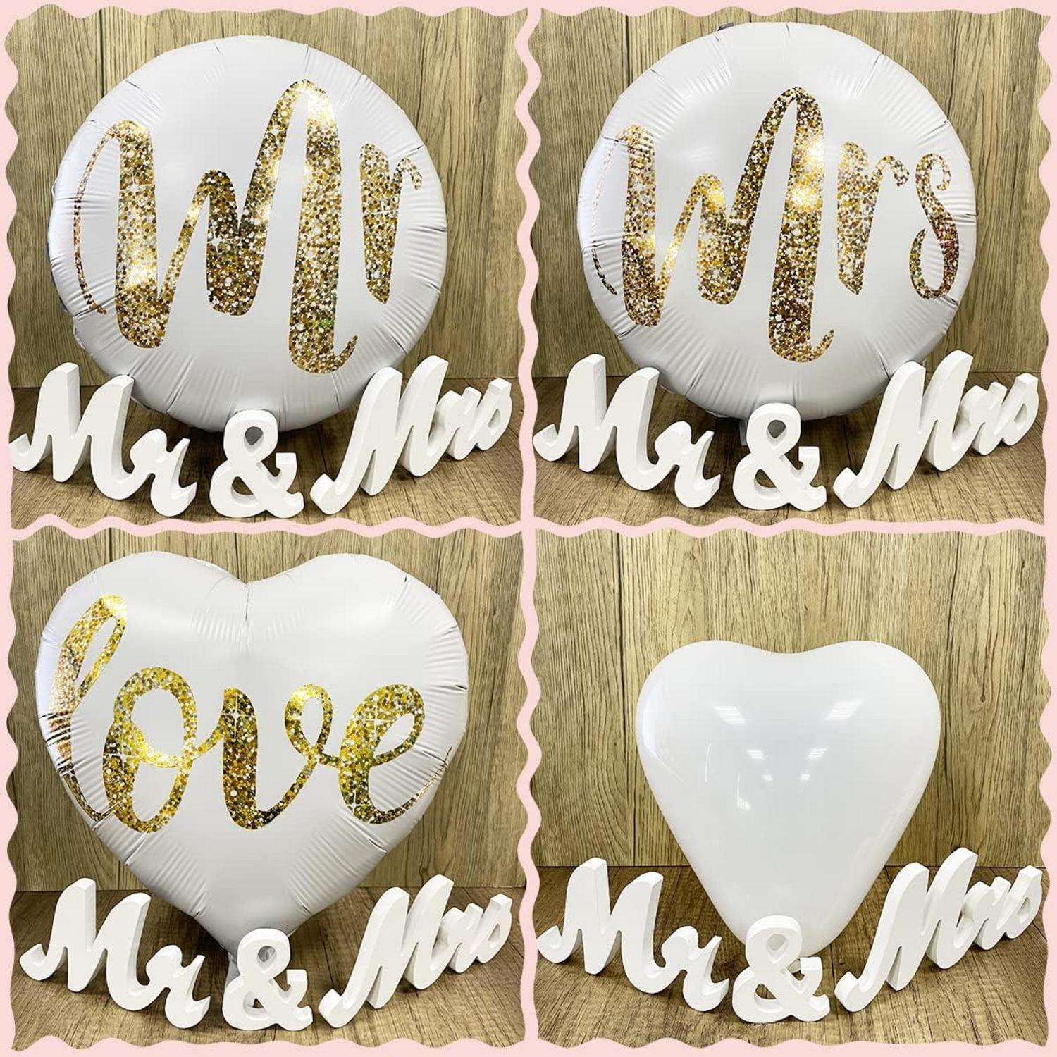 Hochzeitsdeko Set Just Married Girlande 23 Ballons Mr Mrs Love Folienballons