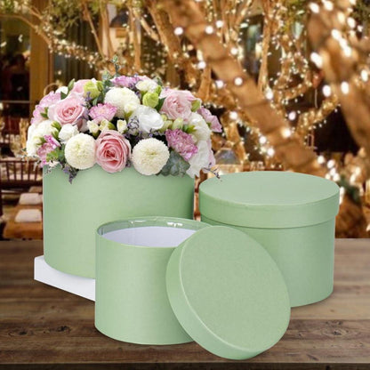3er Set Geschenkbox Blumenbox Aufbewahrungsbox Ø15/17/20cm