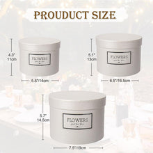 3er Set Runde Blumen-Geschenkboxen Weiß Ø15/17/20cm