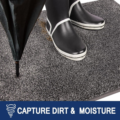 Schmutzfangmatte Innen rutschfeste Fußmatte 86x150cm waschbar Hellgrau
