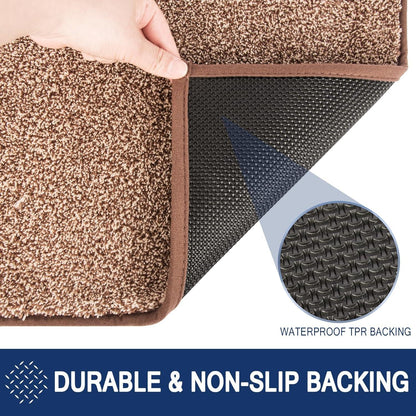 Schmutzfangmatte Innen 86x150 cm Braun, rutschfest, waschbar, Sauberlaufmatte