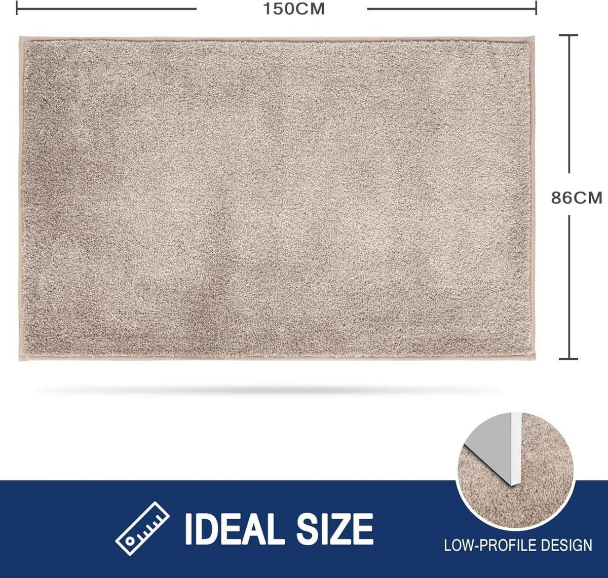 FCSDETAIL Schmutzfangmatte Innen 86x150 cm Beige rutschfest