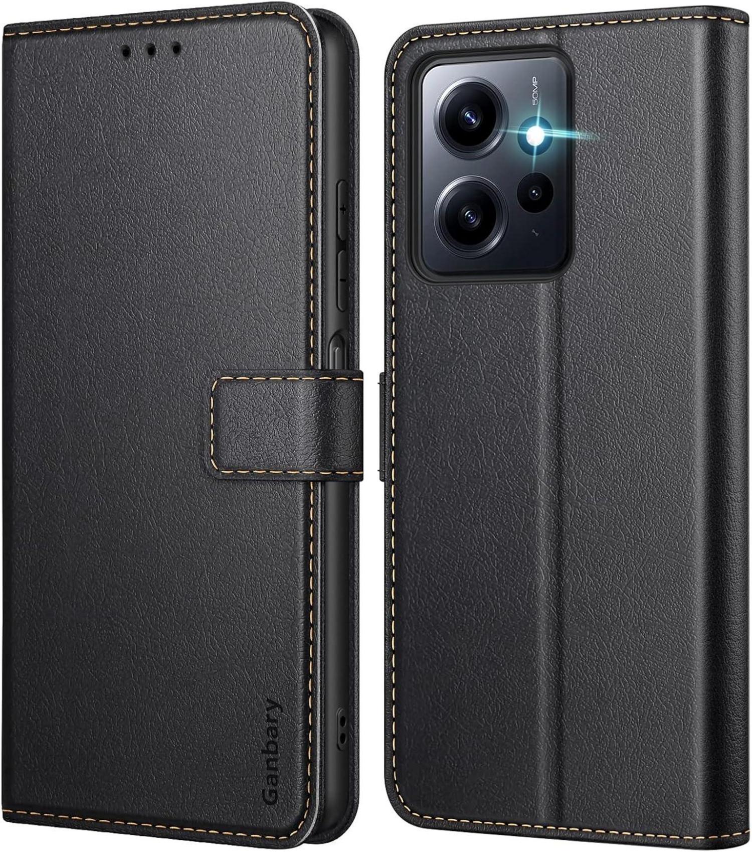 Handyhülle Xiaomi Redmi Note 12 4G Leder Klapphülle Schwarz