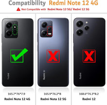 Xiaomi Redmi Note 12 4G Leder Handyhülle Schwarz mit