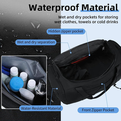Sporttasche Herren Damen mit Schuh- und Nassfach, wasserdicht 55L