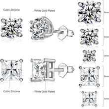 925 Sterling Silber Ohrstecker Set für Damen, 5 Paar, Zirkonia, Hypoallergen