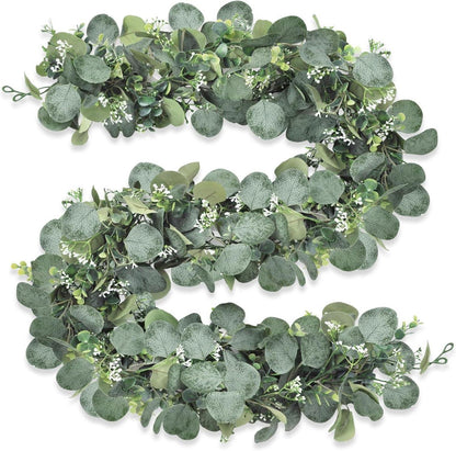 Künstliche Eukalyptus Girlande 2er Set Deko 1,8m Grün Blumen