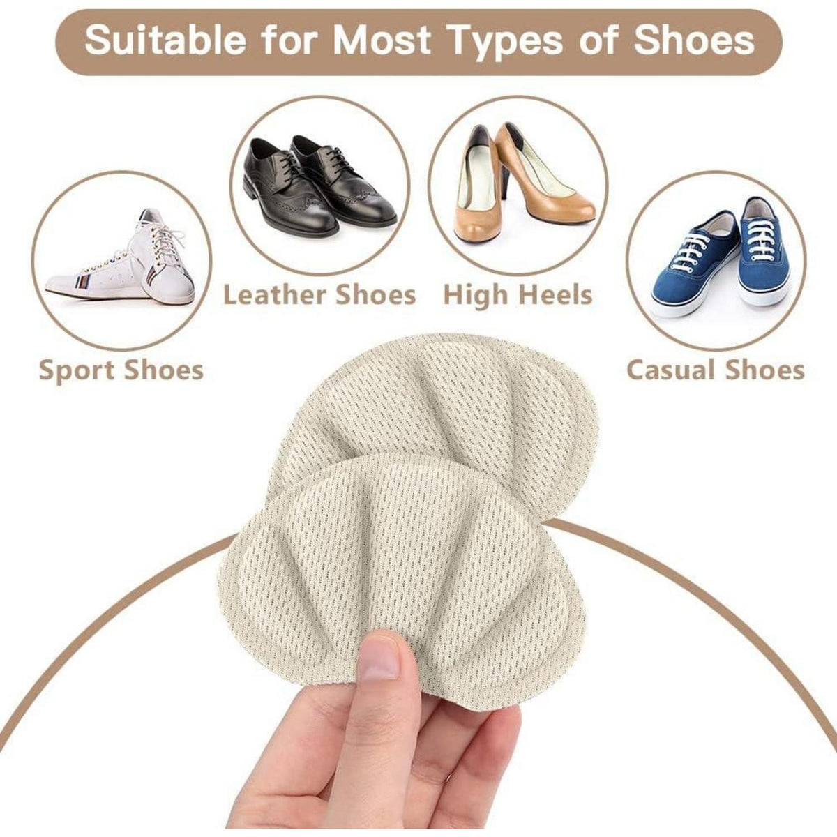 Fersen Reparatur Patches für Sneaker & Schuhe, 2 Paar Aprikose