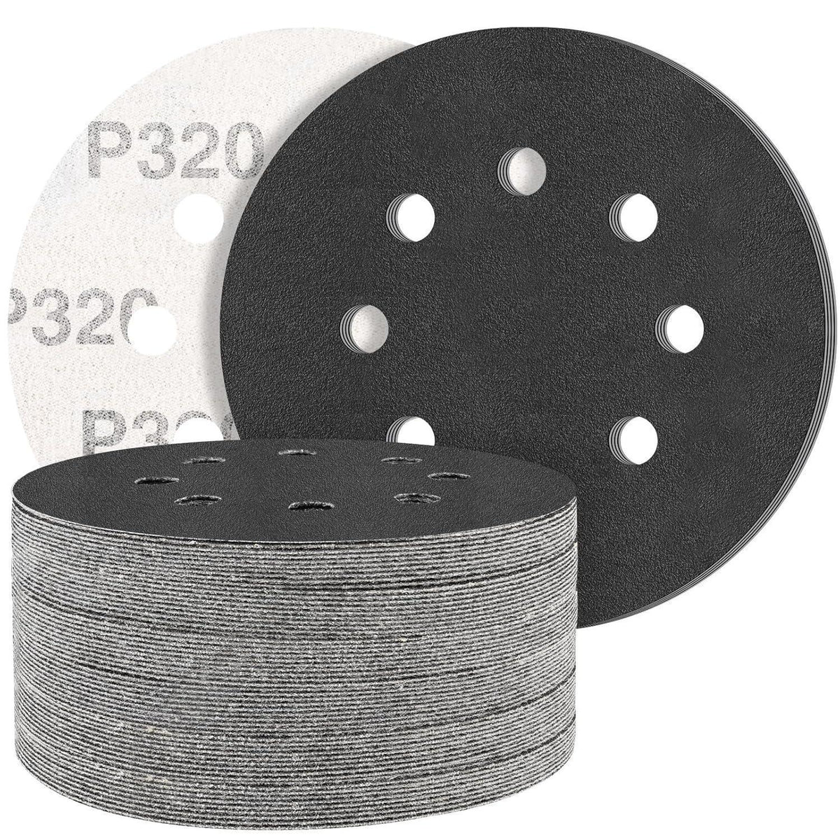 Schleifpapier 125mm Klett 320 Körnung, 50 Stück, Nass/Trocken