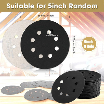 Schleifpapier 125mm Klett 240er Körnung, 50 Stück, Nass/Trocken