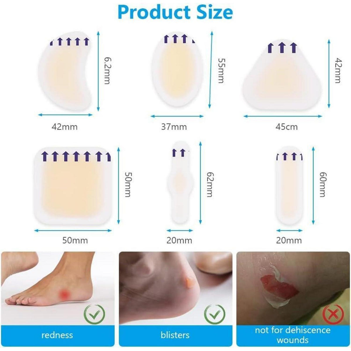 Blasenpflaster Hydrogel 24 Stück Wasserdicht & Unsichtbar