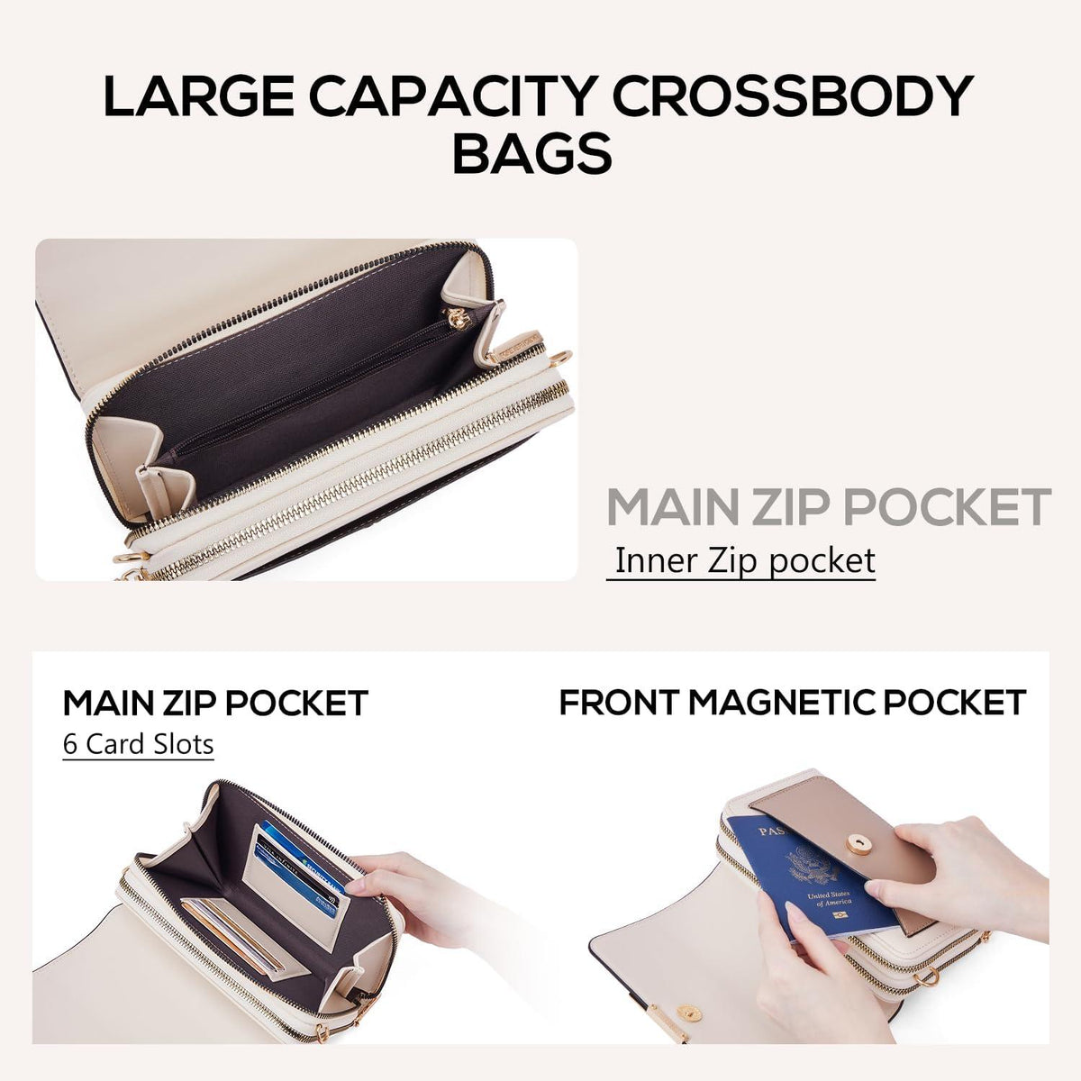 Kleine Damen Umhängetasche PU Leder Crossbody Schultertasche mit Kartenschlitz