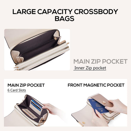 Kleine Damen Umhängetasche PU Leder Crossbody Schultertasche mit Kartenschlitz
