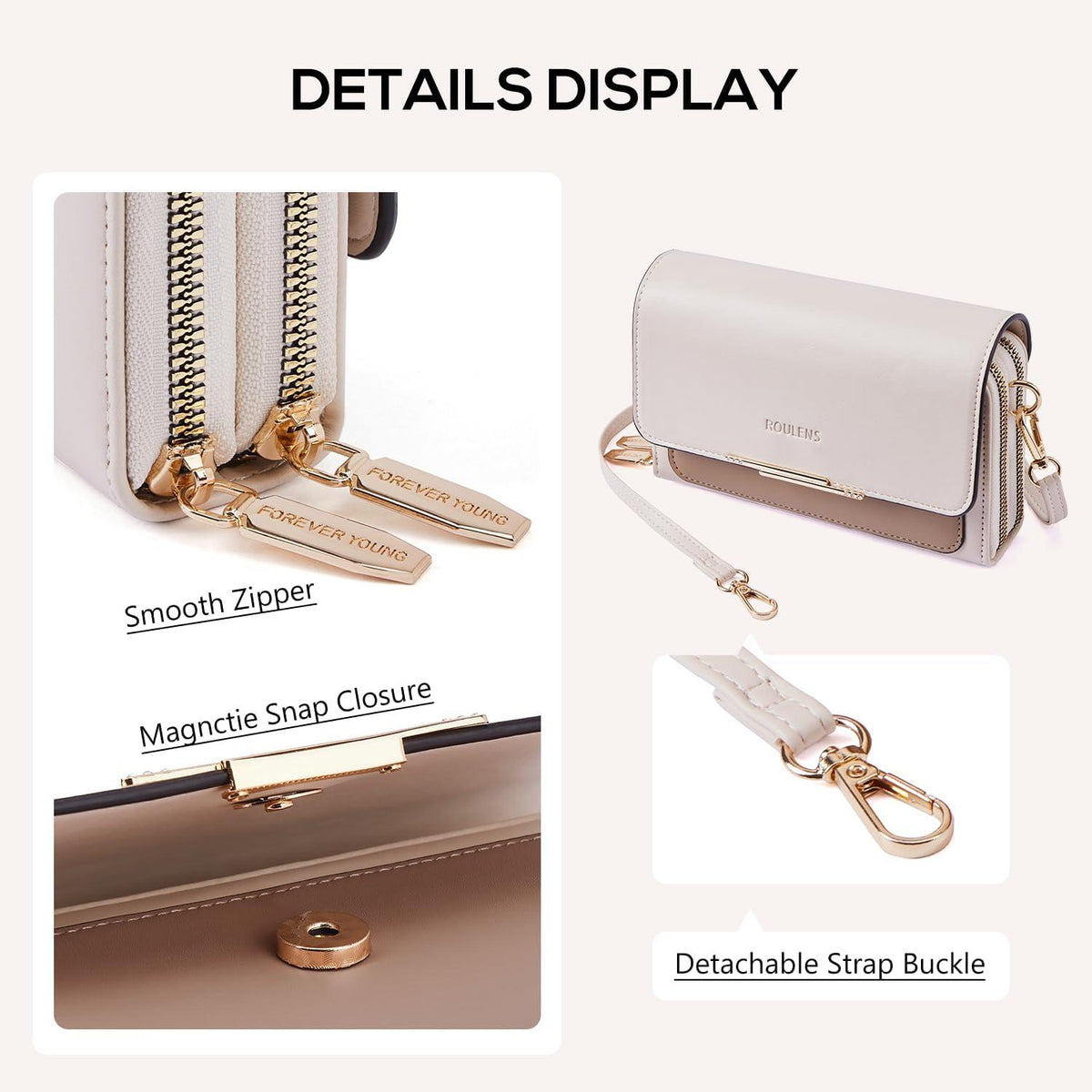 Kleine PU Leder Umhängetasche Damen Crossbody Schultertasche mit
