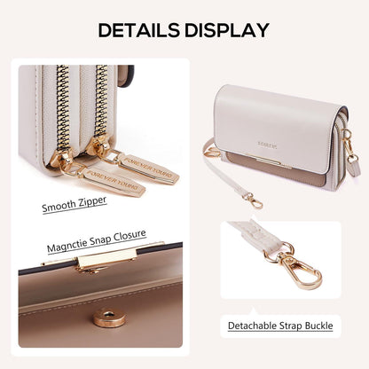 Kleine PU Leder Umhängetasche Damen Crossbody Schultertasche mit