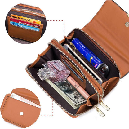 Kleine Damen Umhängetasche Crossbody Grün in Lederoptik