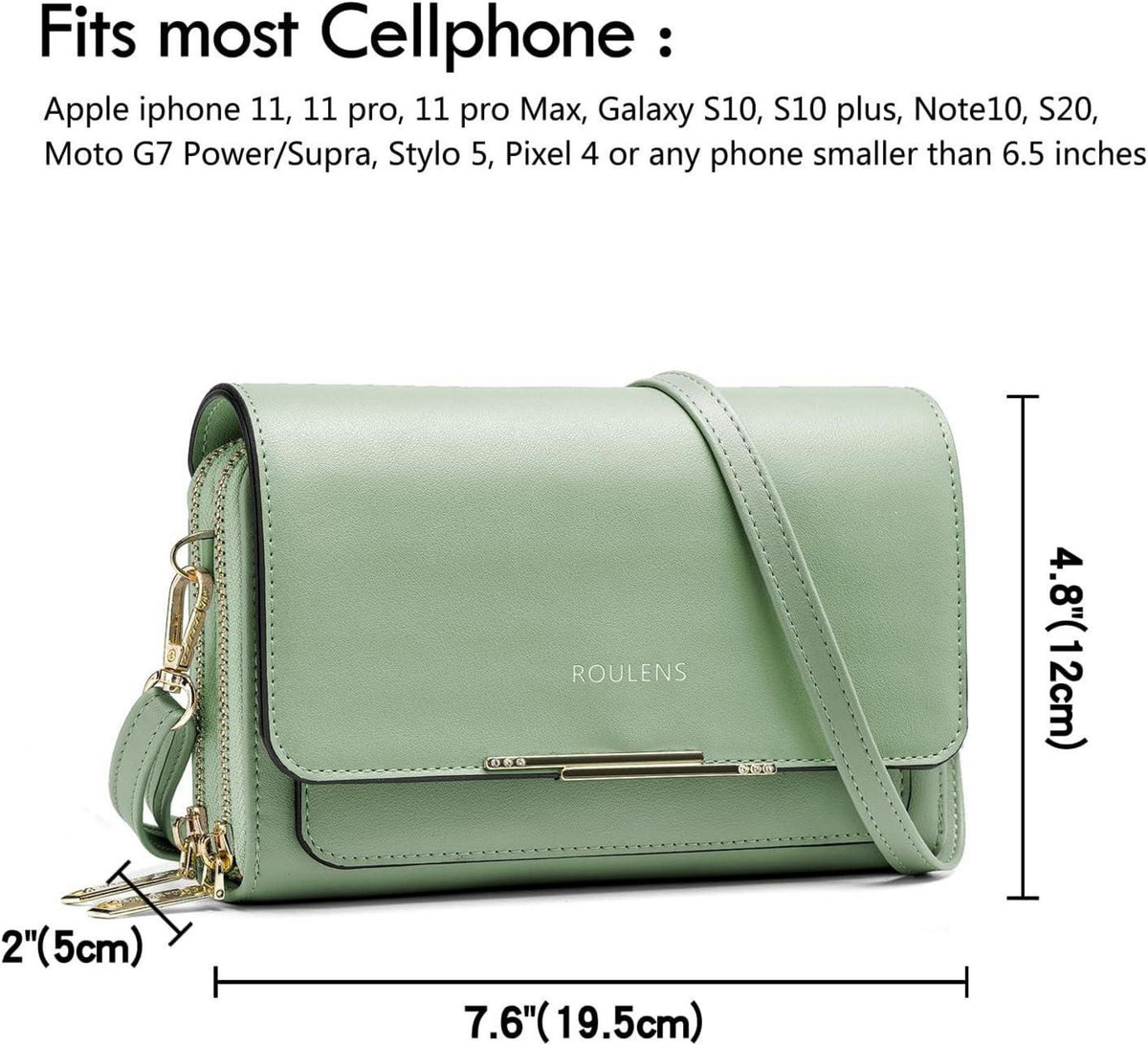 Kleine Damen Umhängetasche PU Leder Crossbody Grün