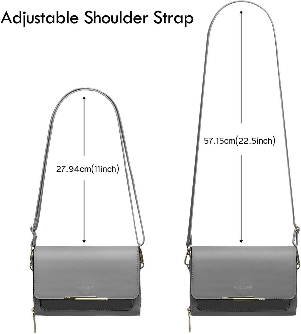 Damen PU Leder Umhängetasche Crossbody Schultertasche Hellgrau