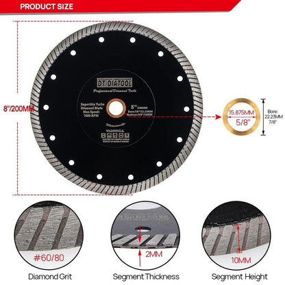Diamant-Trennscheibe 200mm 10 Stück, superdünn, für Fliesen