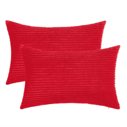 Rot-rote Cord Kissenbezüge 30x50 cm - 2er Set