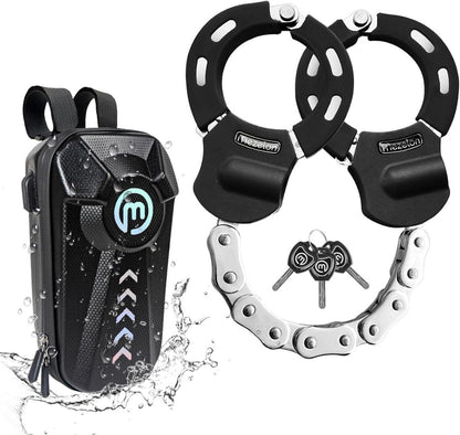 E-Scooter Schloss mit wasserdichter Tasche und Handschellenschloss