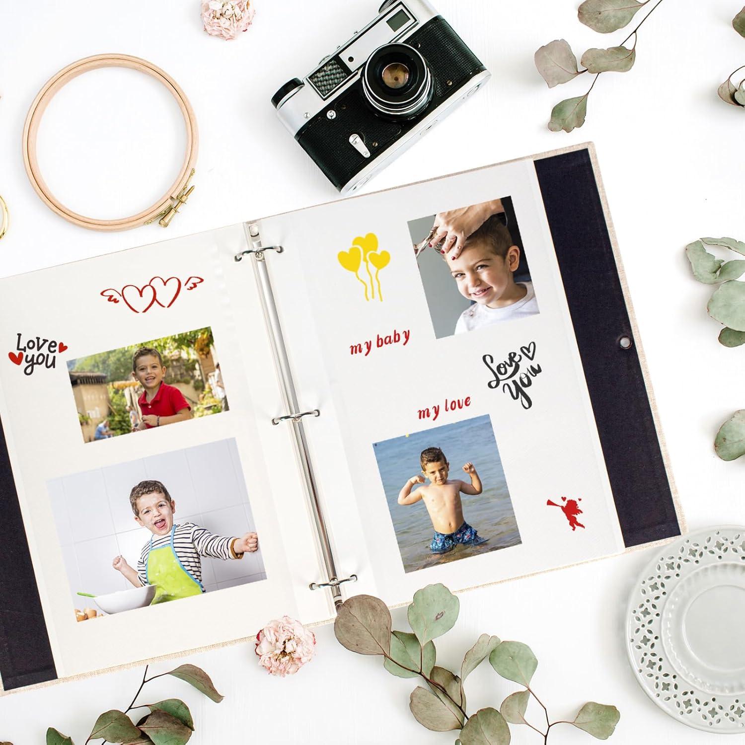 AIOR 30pcs Nachfüll Seiten für Leinen Fotoalben Selbstklebend 26x21cm - 60 Seiten