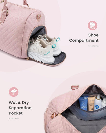 Sporttasche Damen LOVEVOOK Reisetasche Rosa wasserdicht mit Schuhfach & Nassfach