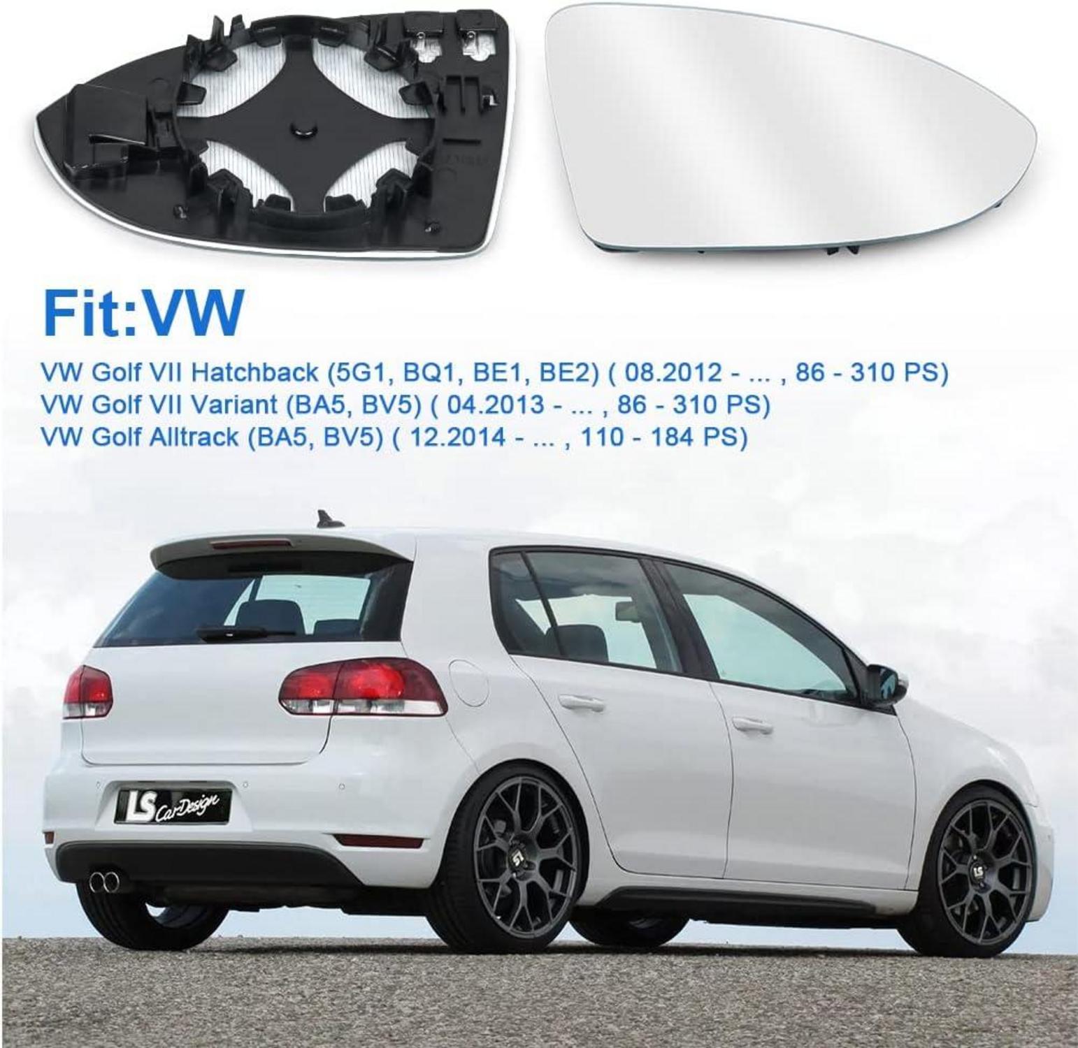 Spiegelglas Golf 7 Rechts Beheizbar Konvex Klar Aussenspiegel OEM VW