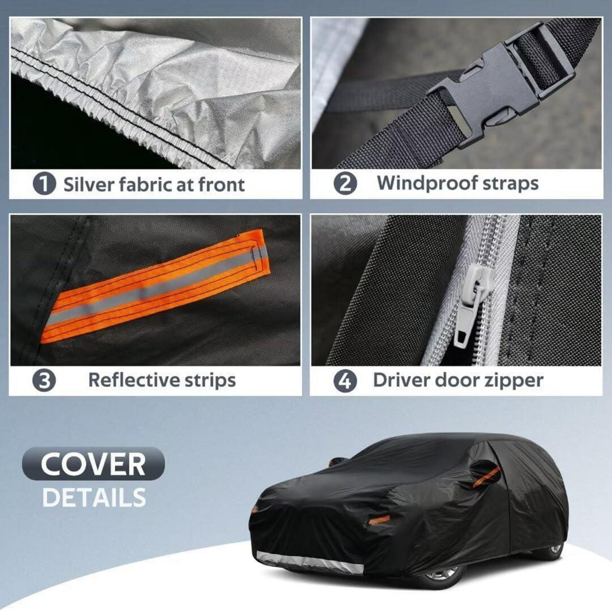 Autoabdeckung Wasserdicht 7-Schichten-Material Winter Schutz Hinweise