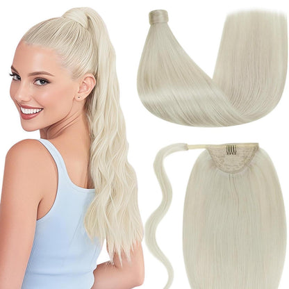 Blond Echthaar Pferdeschwanz Extension #60 – 45cm, 80g