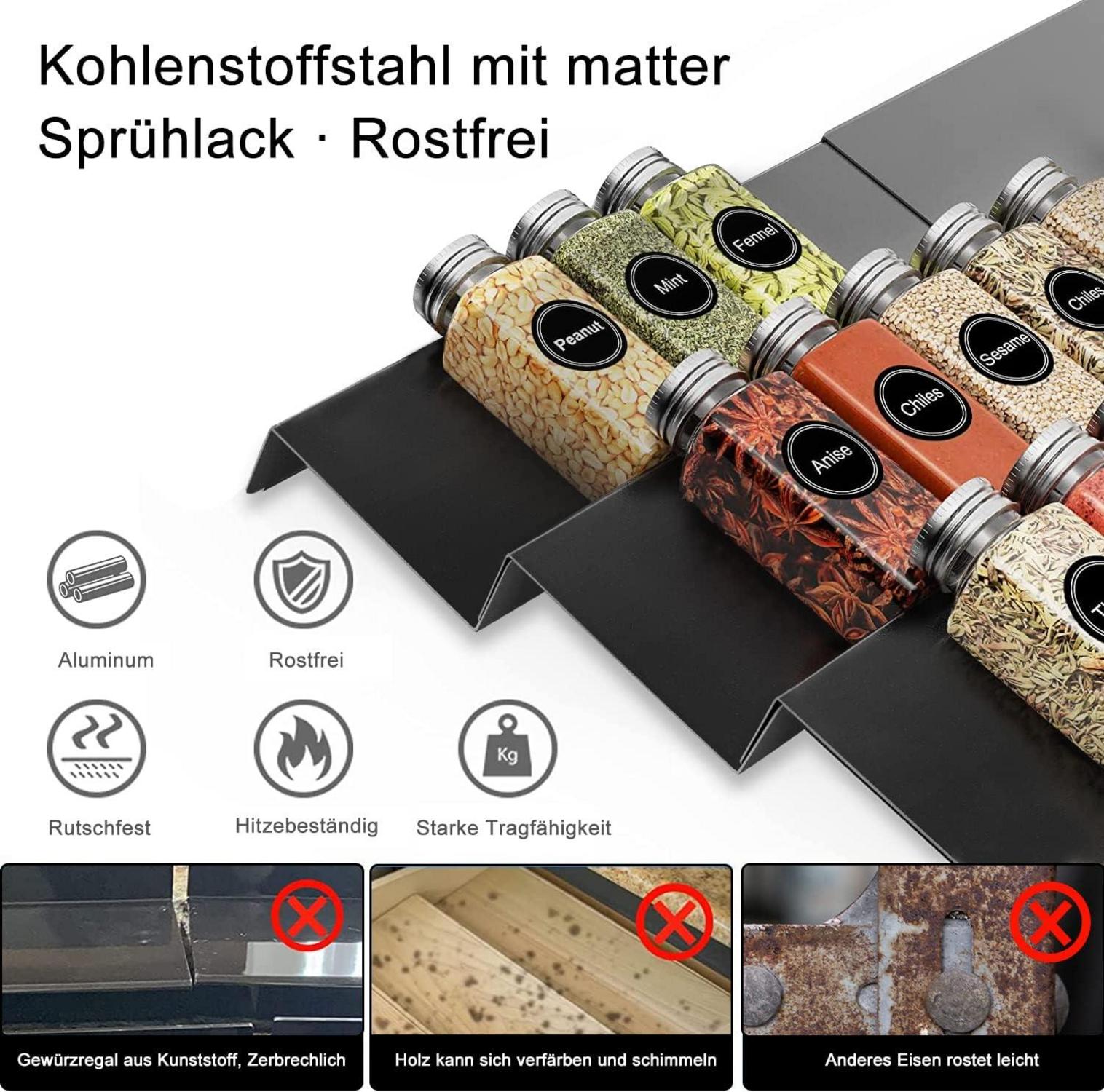Ausziehbares Gewürzregal mit 3 Ebenen, Küchen Organizer aus